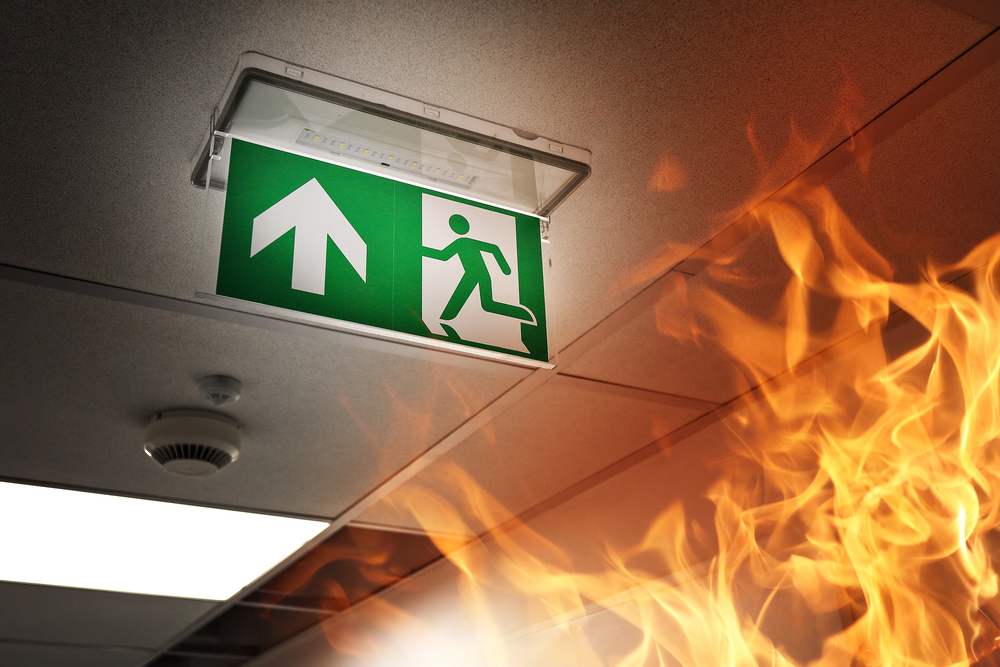 Fire evacuation drill signage
